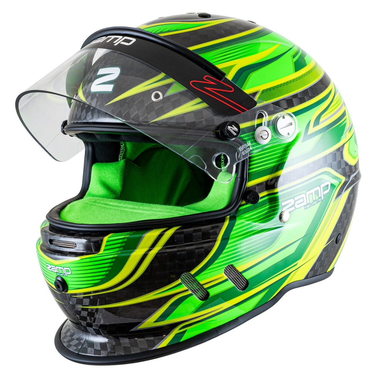 Zamp RZ-67D SNELL SA202x - Carbon Flo Green