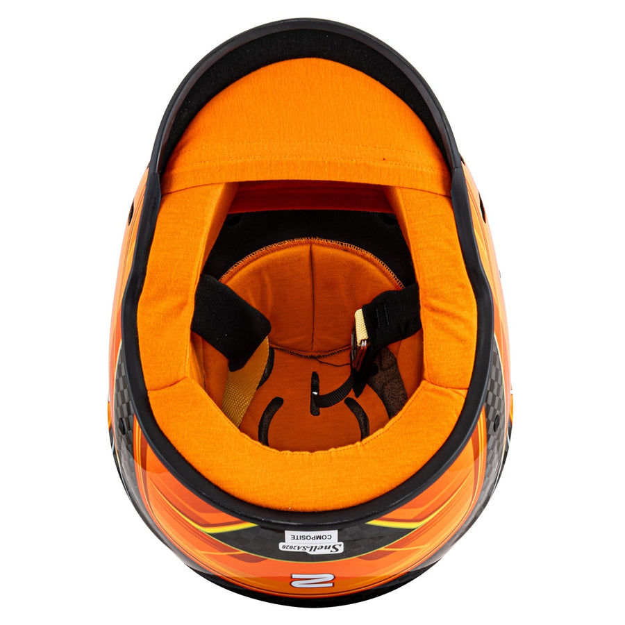 Zamp RZ-67D SNELL SA2025 - Carbon Flo Orange Yellow