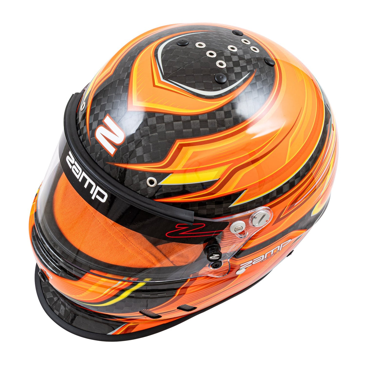 Zamp RZ-67D SNELL SA202x - Carbon Flo Orange Yellow