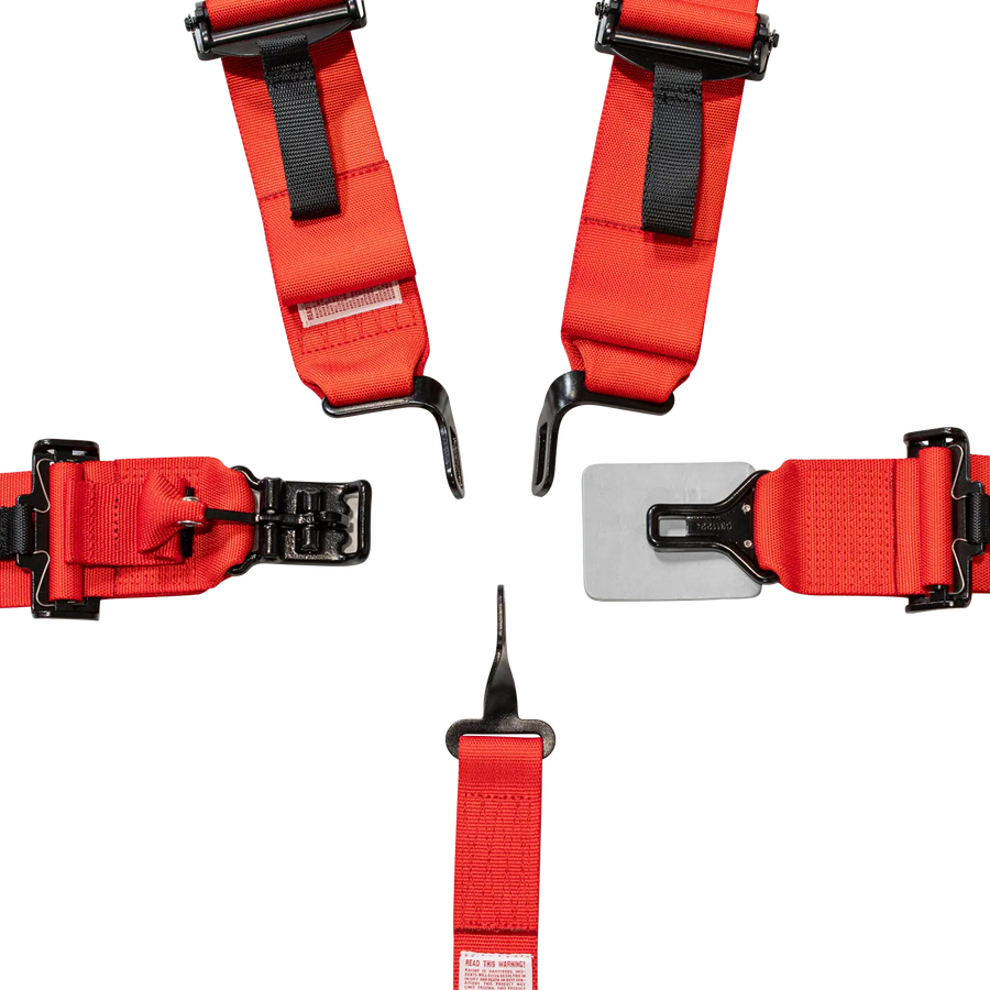 UTV 5-Point Seat Harness - Pull Down Red