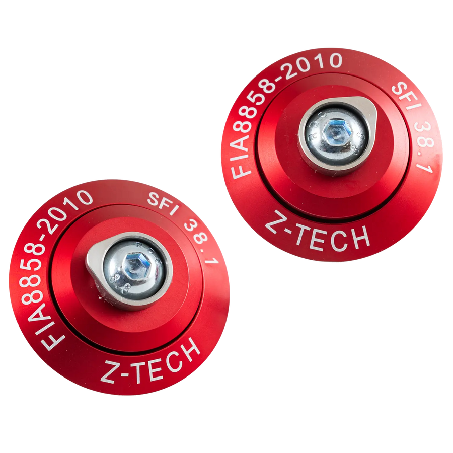 Two red Z-Tech components with text on a white background