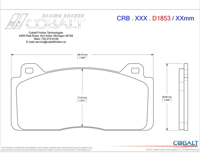 Cobalt Friction - GT350 Front Brake Pads