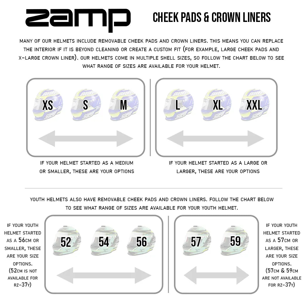 Zamp Series 30 Cheek Pads RZ-48Y