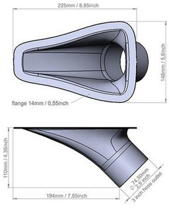 3" NACA Duct - Carbon Fiber