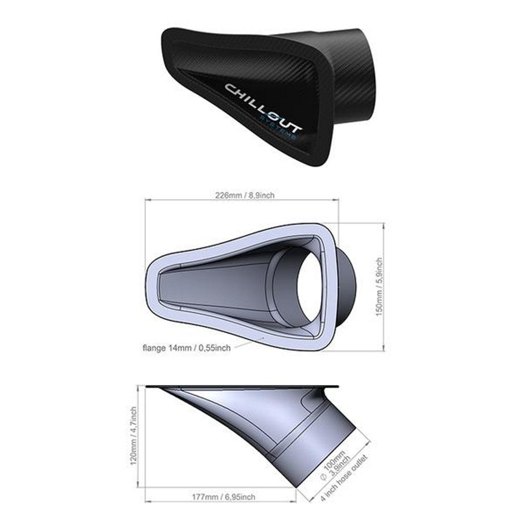 4" NACA Duct - Carbon Fiber
